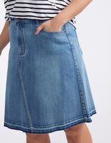Holly Denim Skirt - Mid Wash