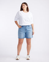 Layla Denim Short - Mid Wash