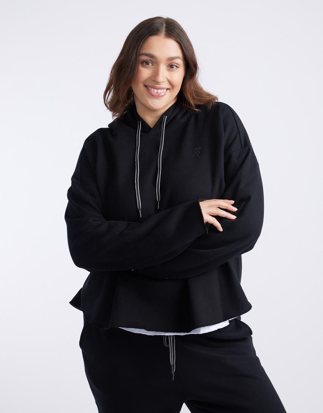 Monogram Fleece Hoodie - Black