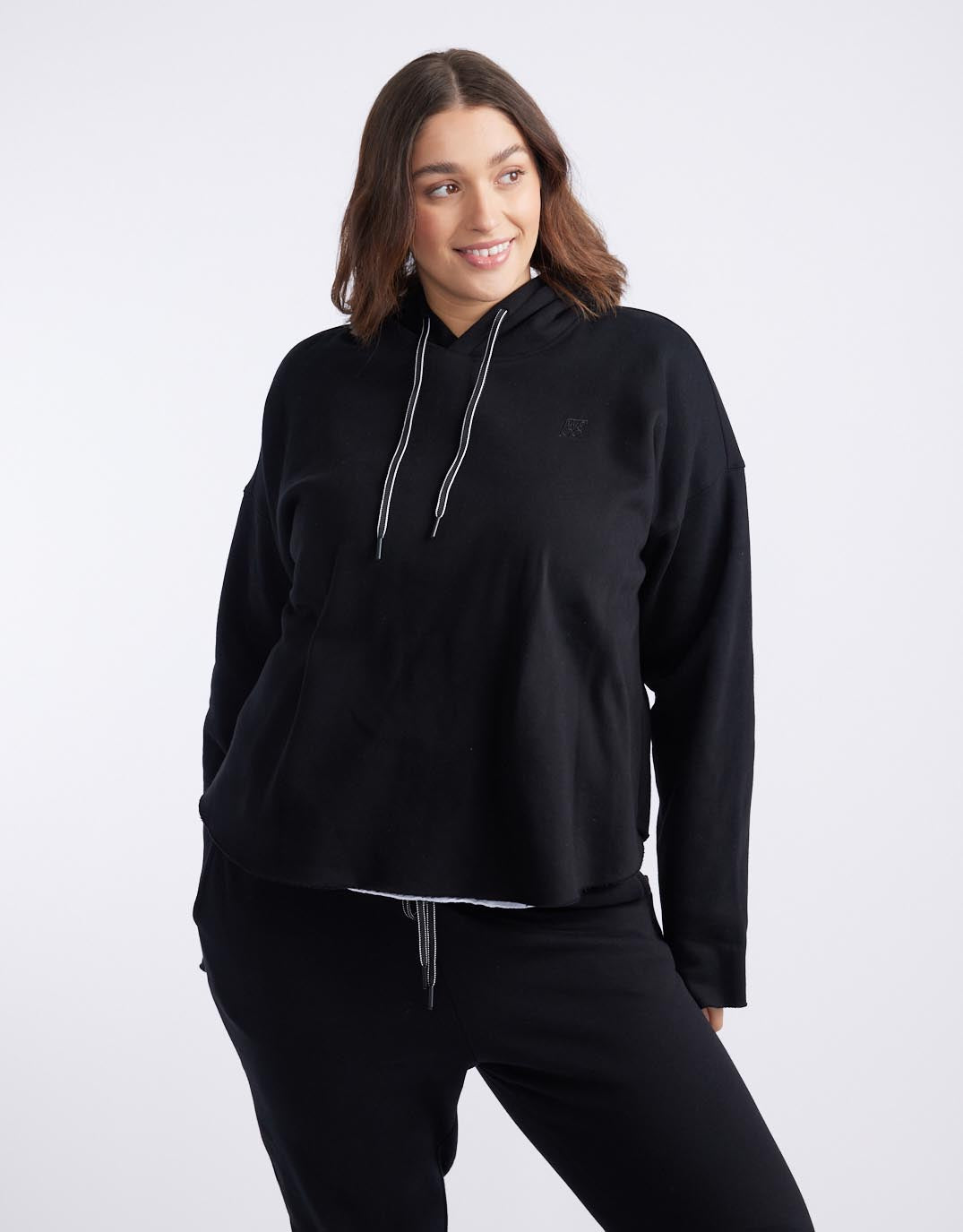 Monogram Fleece Hoodie - Black