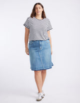 Turn Back T-Shirt - White/Black Stripe