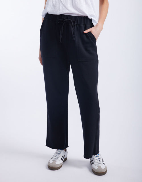 white-co-raw-edge-lounge-pant-black-womens-clothing