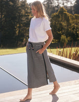Signature Midi Skirt - Navy/White Stripe