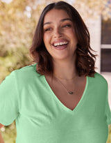 white-co-sorbet-stripe-vee-neck-tee-neon-green-womens-clothing