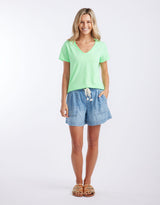 white-co-sorbet-stripe-vee-neck-tee-neon-green-womens-clothing