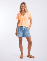 white-co-sorbet-stripe-vee-neck-tee-neon-orange-womens-clothing