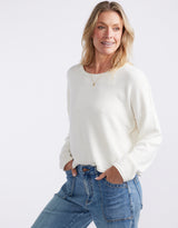 Sorrento Raw Edge Knit - White
