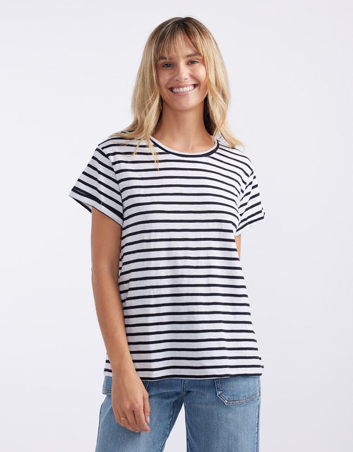 Turn Back T-Shirt - White/Black Stripe