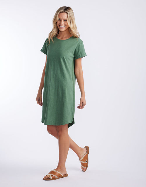 white-co-turn-back-tee-short-dress-khaki-womens-clothing