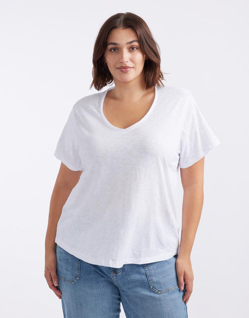 Turn Back V Neck T-Shirt - White