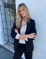 Upstate Wool Cashmere Double Cuff Knit Jumper - Oat/White