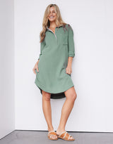 St Barts Dress - Sage / Ice Pink