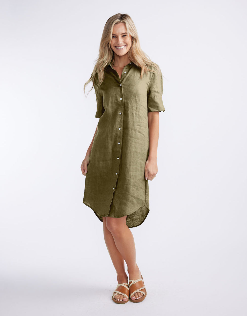 linen shift dress australia EVEREVE Women's Lillian Linen Shift Dress, Size XS, Banana Yellow/Mustard, Cotton