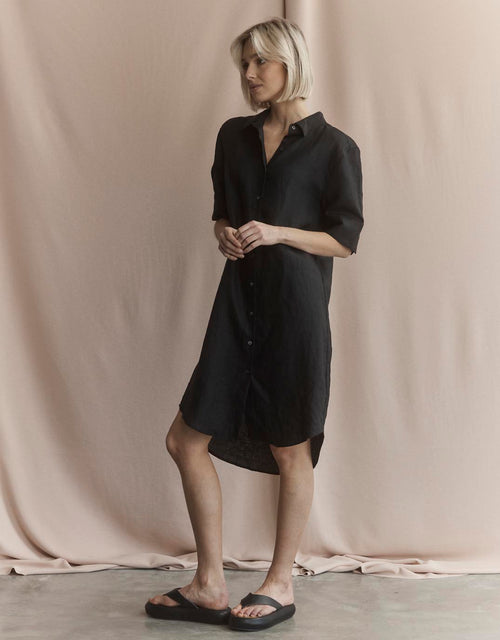 Hettie Shirt Dress - Black