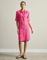 Hettie Shirt Dress - Fuchsia
