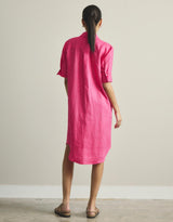Hettie Shirt Dress - Fuchsia