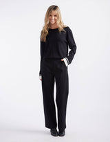 Giselle Lightweight Knit Top  - Black