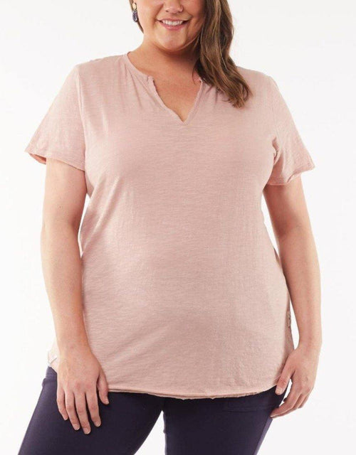 Plus Size St Helens Henley Tee - Pink Elm Embrace | Plus Size Clothing