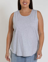 Plus Size Scoop Tank - Grey Marle - White & Co Living | Plus Size Clothing