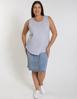 Plus Size Scoop Tank - Grey Marle - White & Co Living | Plus Size Clothing