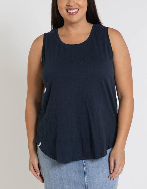 Plus Size Scoop Tank - Navy - White & Co Living
