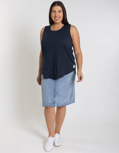 Plus Size Scoop Tank - Navy - White & Co Living