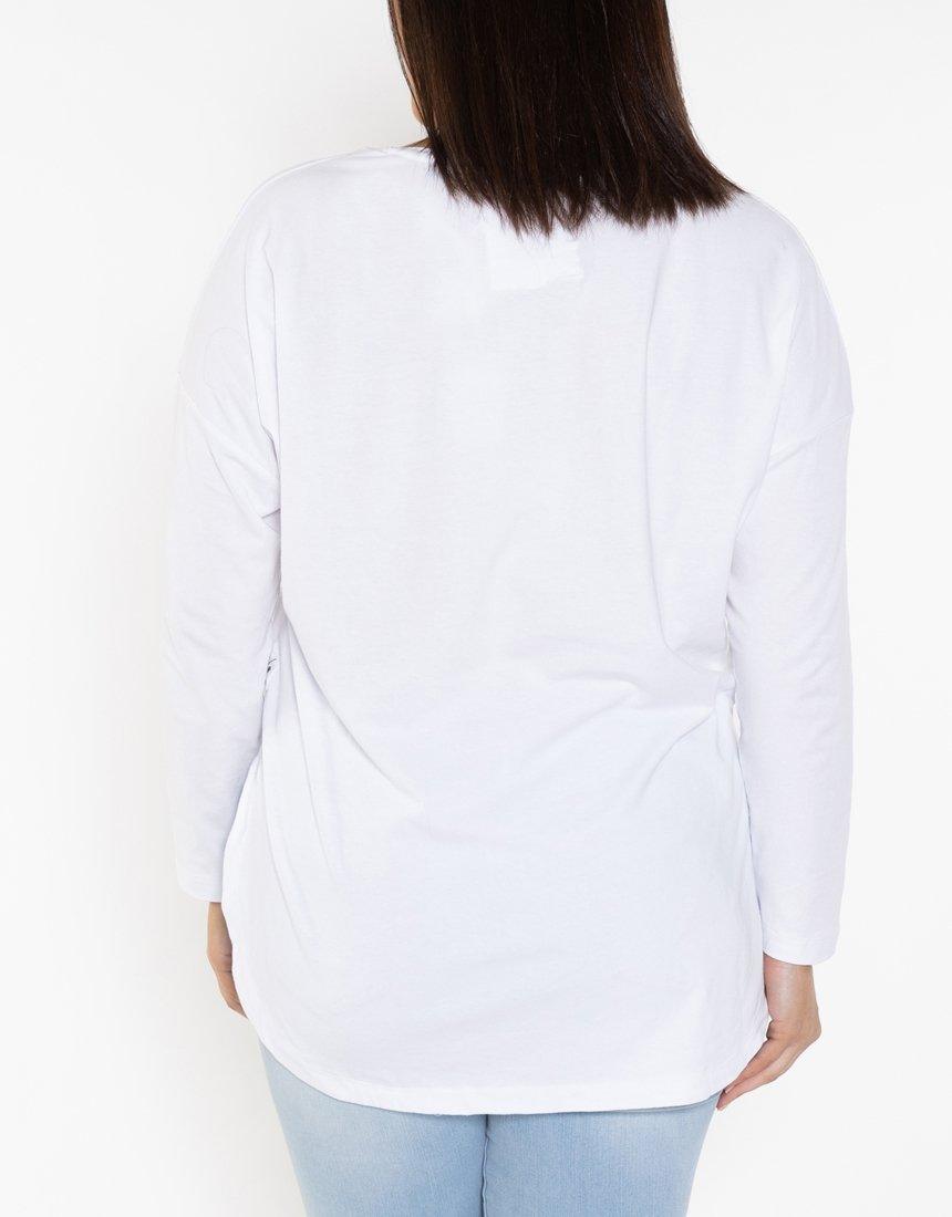 Plus Size Society Long Sleeve Tee - White Elm Embrace | Plus Size Clothing