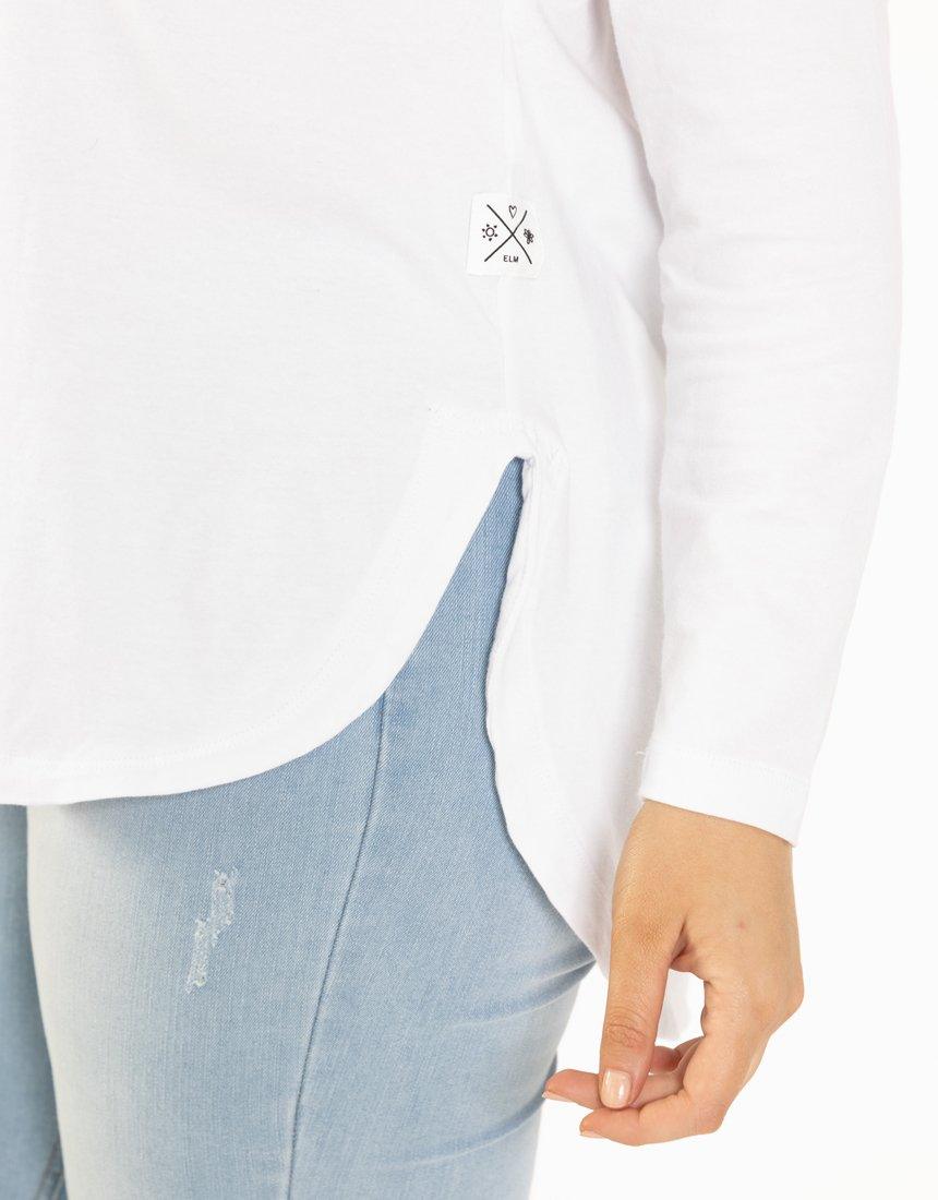 Plus Size Society Long Sleeve Tee - White Elm Embrace | Plus Size Clothing
