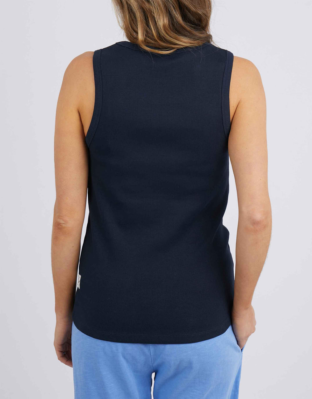 Elm - Rib Crew Tank - Dark Sapphire - paulaglazebrook Tees & Tanks