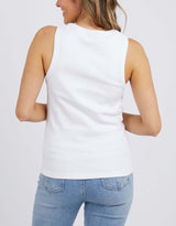 Elm - Rib Crew Tank - White - White & Co Living Tees & Tanks