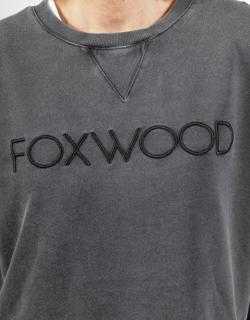 White & Co. | Foxwood Clothing | Washed Simplified Crew - Washed Black | Cotton Jumper
