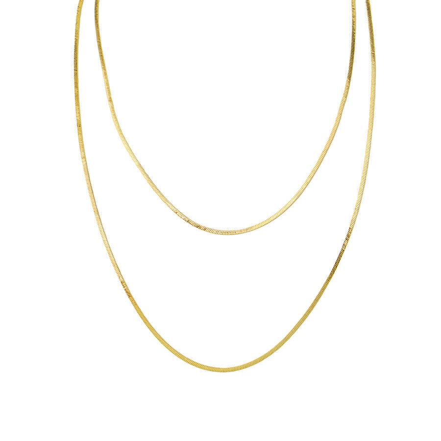 Jolie & Deen - 2 Layer Snake Chain Necklace - Gold - White & Co Living Accessories