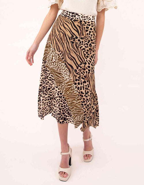 Kachel - Agetha Spliced Print Maxi Skirt - Spliced Animal - White & Co Living Skirts