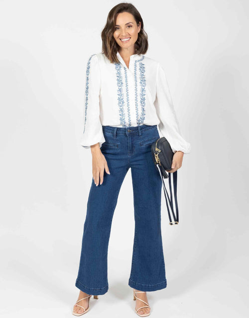 Kireina - Freya Jeans - Mid West Blue - White & Co Living Jeans