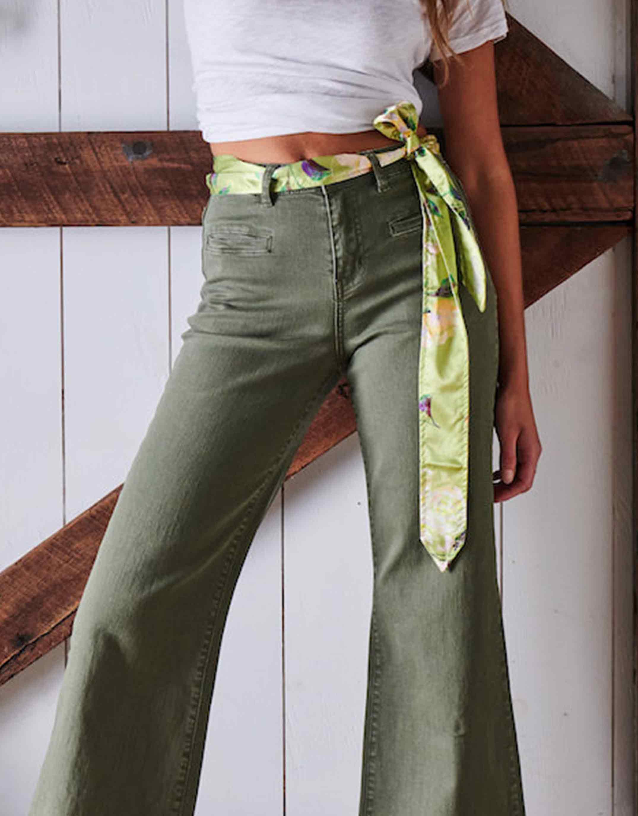 Kireina - Scarf Belt - Green Floral - White & Co Living Accessories