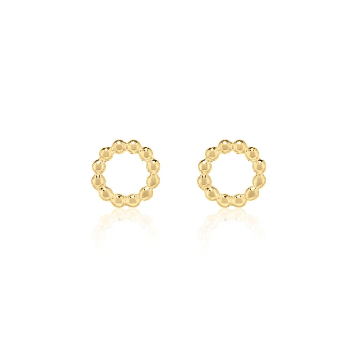 Linda Tahija Jewellery - Beaded Circle Stud Earring - Gold - paulaglazebrook Accessories