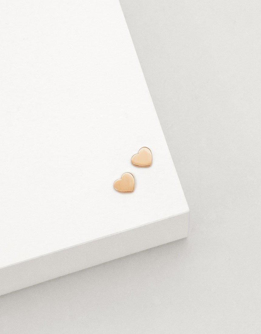 Linda Tahija Jewellery - Heart Stud Earrings - Rose Gold Plated - paulaglazebrook Accessories