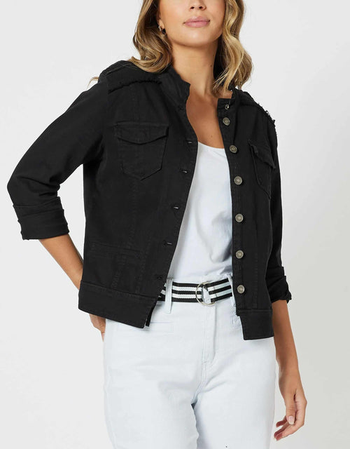 Threadz - Military Denim Jacket - Black - White & Co Living Jackets