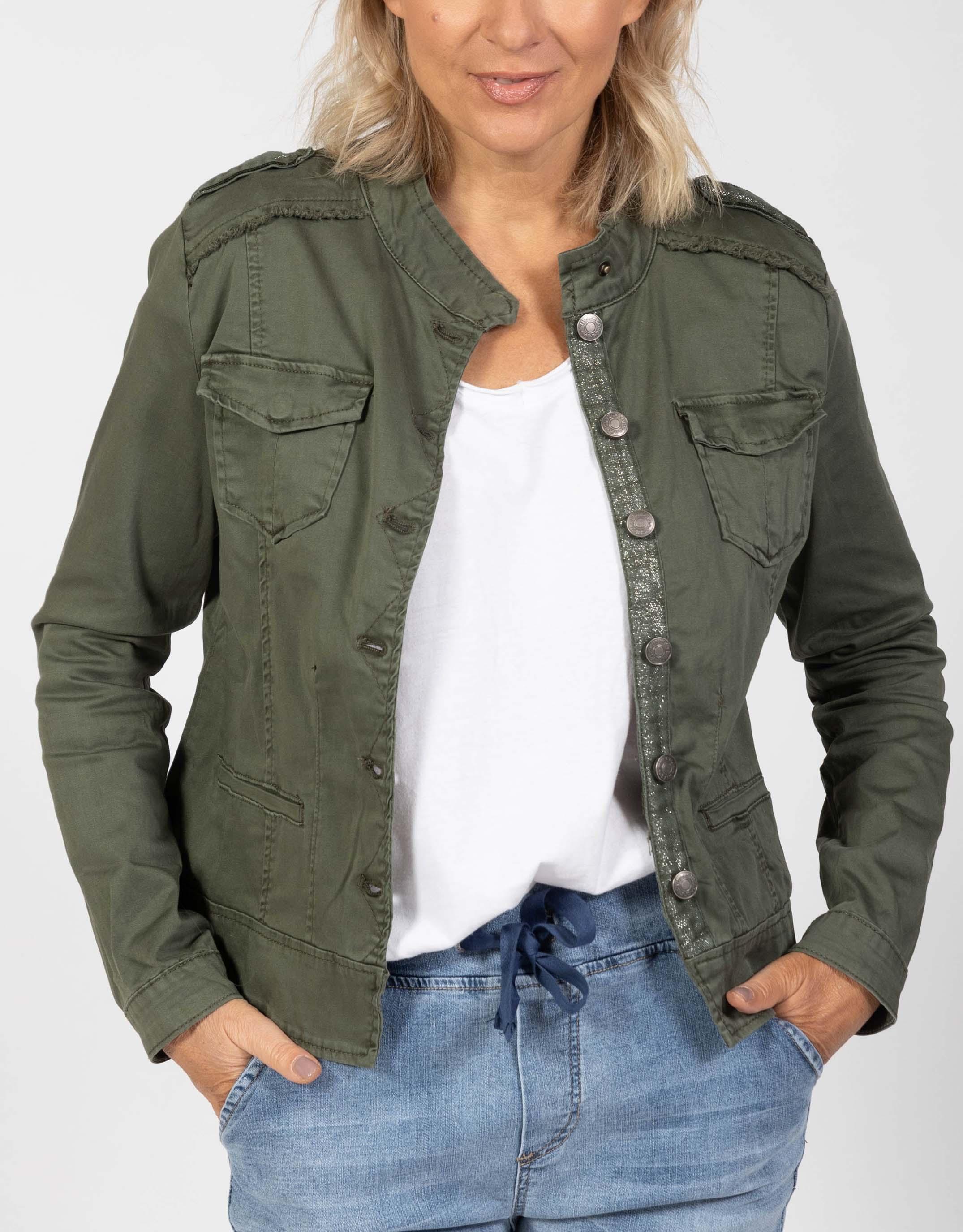 Giallino Army Green Jean Jacket for Women fashion Denim Ripped Distressed  Jacker for Womens Coat Long Sleeve S at Amazon Women's Coats Shop