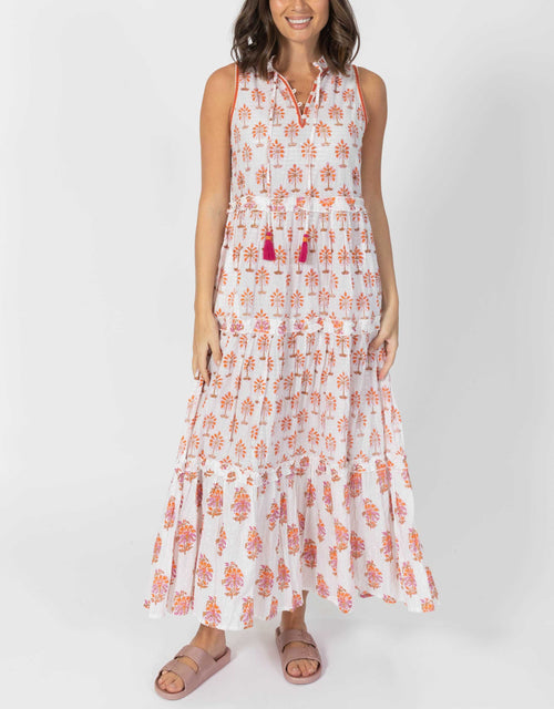 Mollymook Maxi Dress - Pink/Orange Barbados