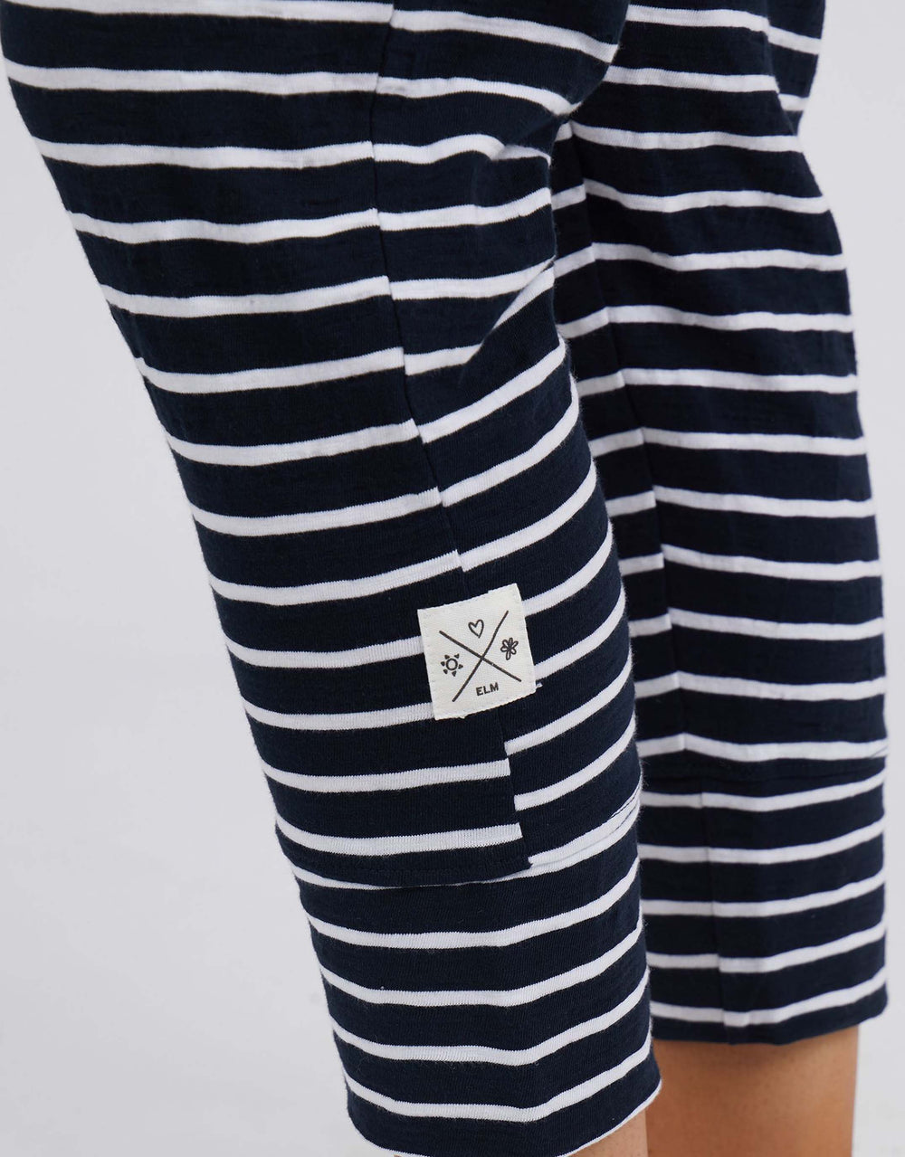 3/4 Brunch Pants - Navy/White Stripe