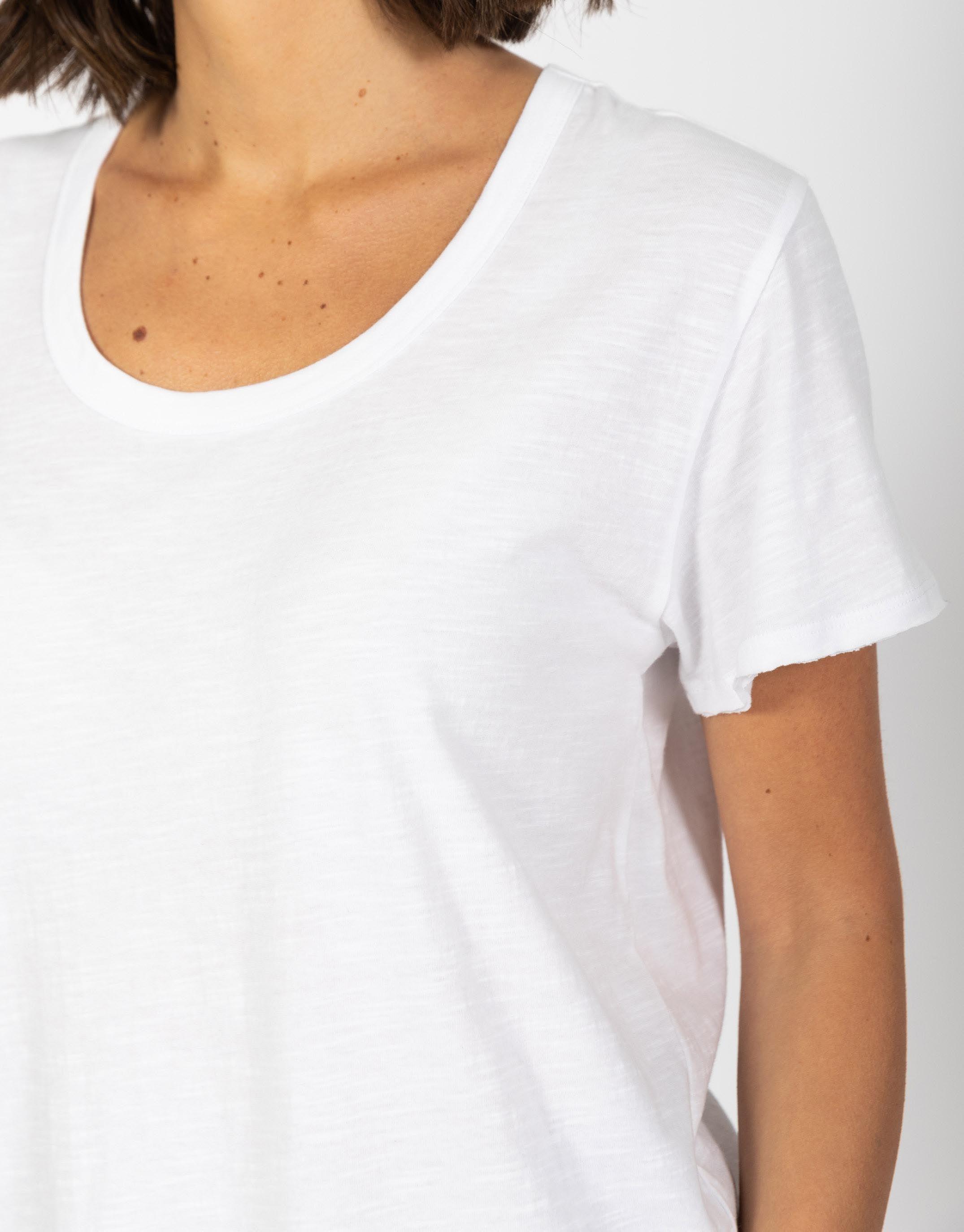 White colour round 2025 neck t shirt