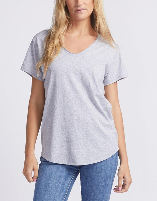 White & Co. - Original V Neck T-Shirt - Grey Marle - White & Co Living Tops