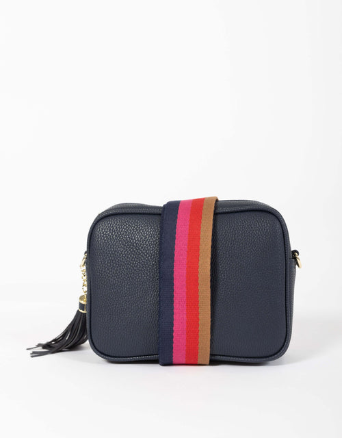 White & Co. - Zoe Crossbody Bag - Navy/Fuchsia Stripe - White & Co Living Accessories