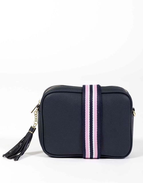 White & Co. - Zoe Crossbody Bag - Navy/Navy & Pink Stripe - White & Co Living Accessories