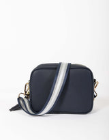 White & Co. - Zoe Crossbody Bag - Navy/Navy and Silver Stripe - White & Co Living Accessories